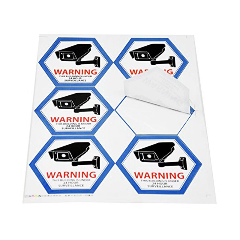 Mandala Crafts Back Adhesive Security Camera Stickers Signs Video Surveillance CCTV Stickers - 6 Indoor Outdoor on Camera Decals for Windows, Doors - Image 3